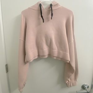 Zara Light Pink Slouchy Cozy Cropped Sweatshirt Athletic Wear Knitwear Sweater